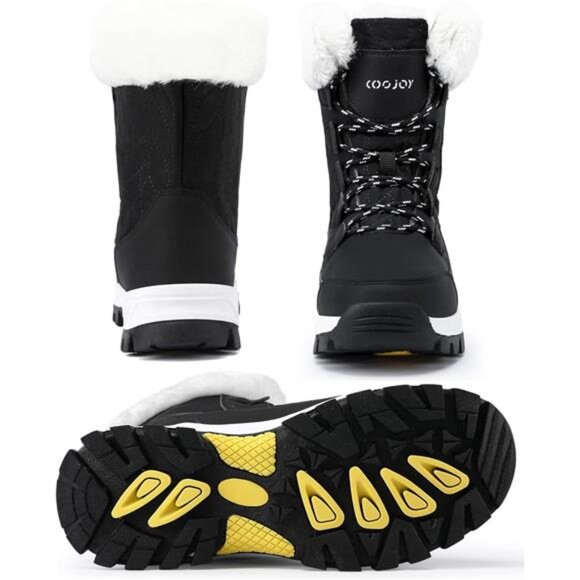 Women Waterproof Winter Snow Boots Warm Shoes Furry Mid Calf Lightweight Booties - Picture 6 of 7